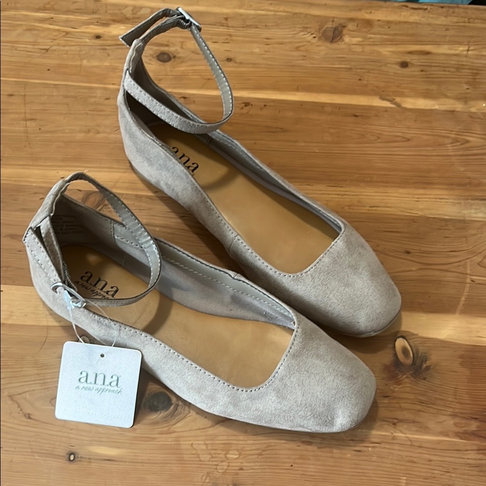 a.n.a Tan Flats with Ankle Straps